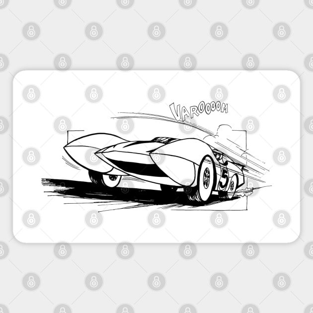 Mach 5 Lineart Magnet by THEPANTURAS